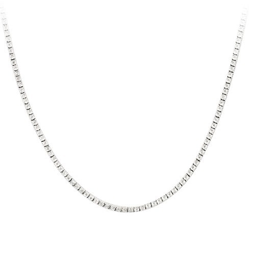 Men’s Necklace Sterling Silver with Natural Diamonds in Sterling Silver 34 In