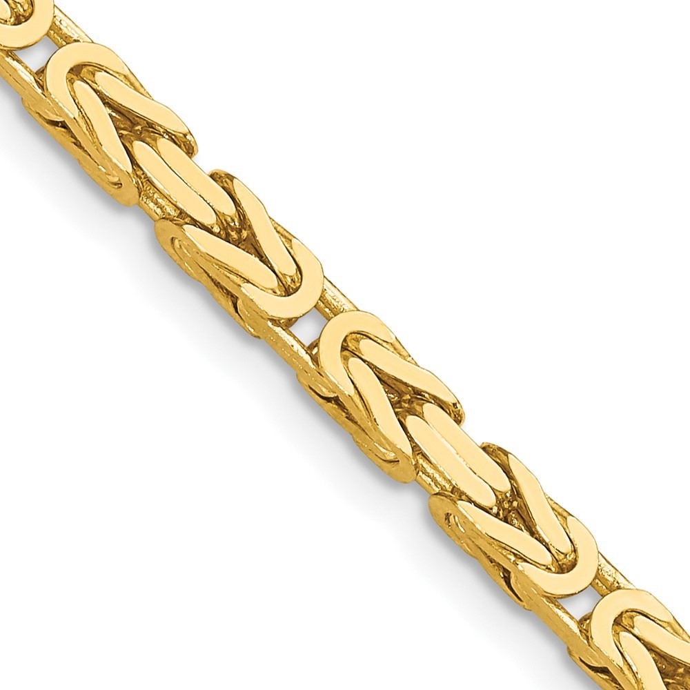 10K Yellow Gold 2-4mm Byzantine Chain Necklace 7-30 Inch Mens Womens