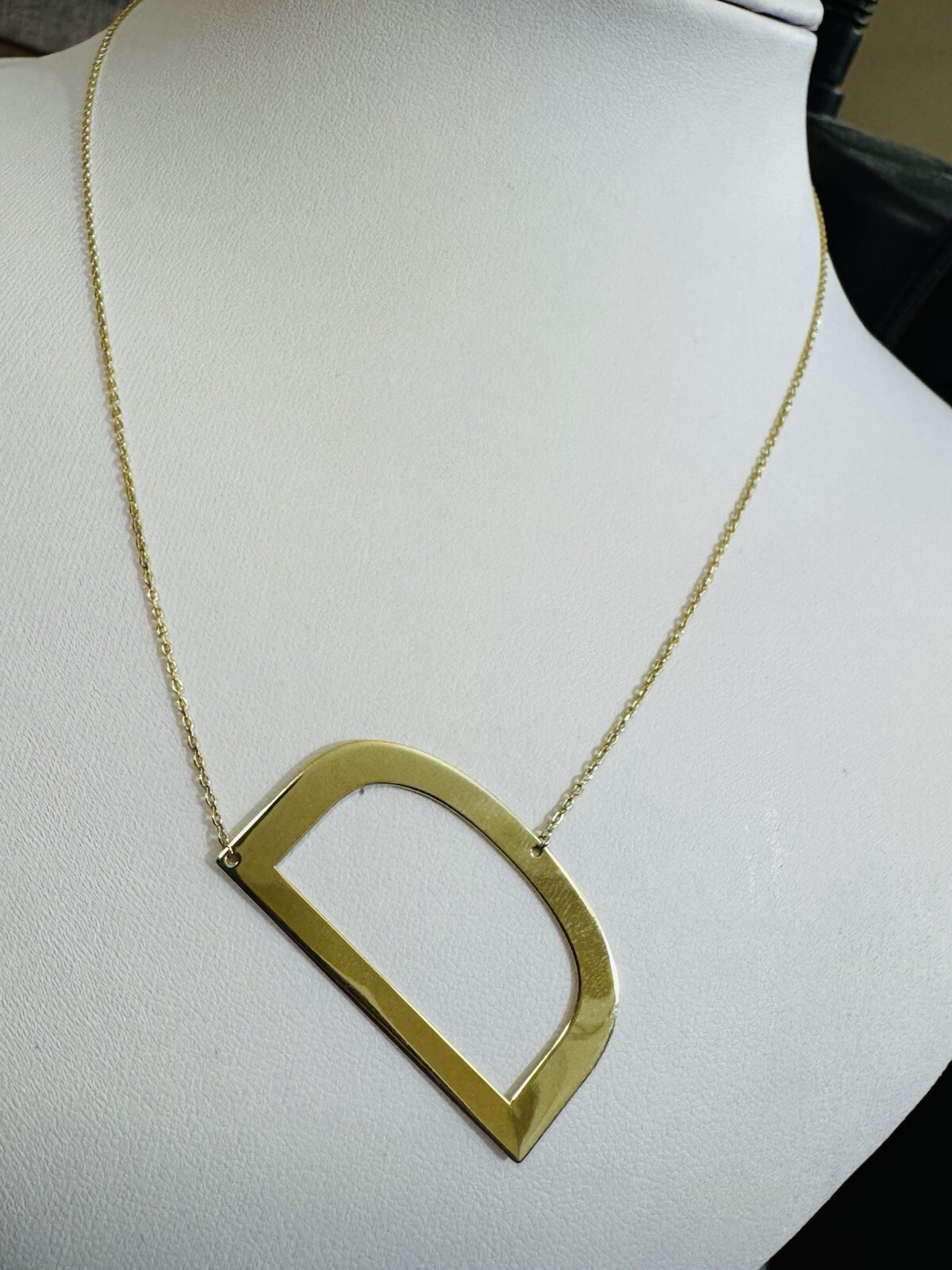 RARE 18K 750 Gold Letter D initial Necklace 16.5/17.5” Long 1mm 4.4g