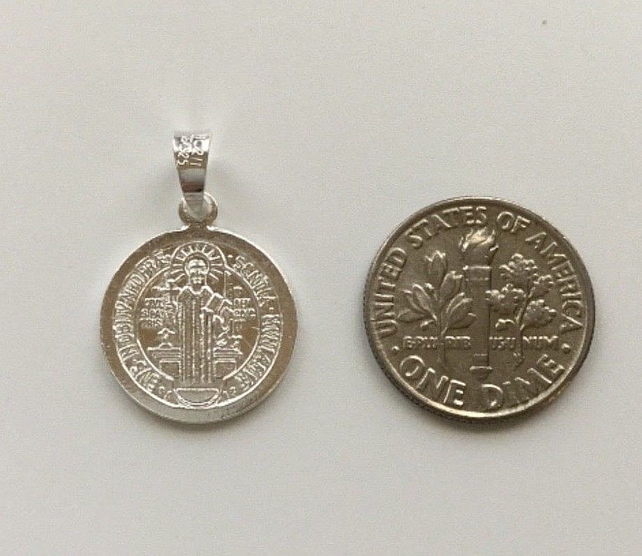 925 SILVER SAINT BENEDICT PENDANT / 925 PLATA MEDALLA DE SAN BENITO – 15mm #2