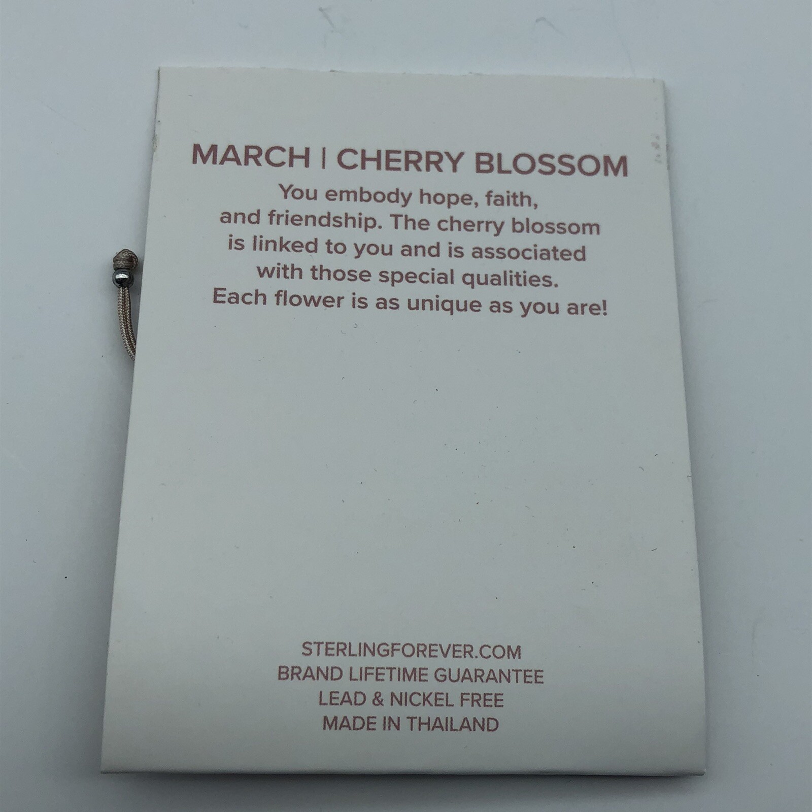 Sterling Silver Cherry blossom March Birthday jewelry lot of 2 necklace bracelet