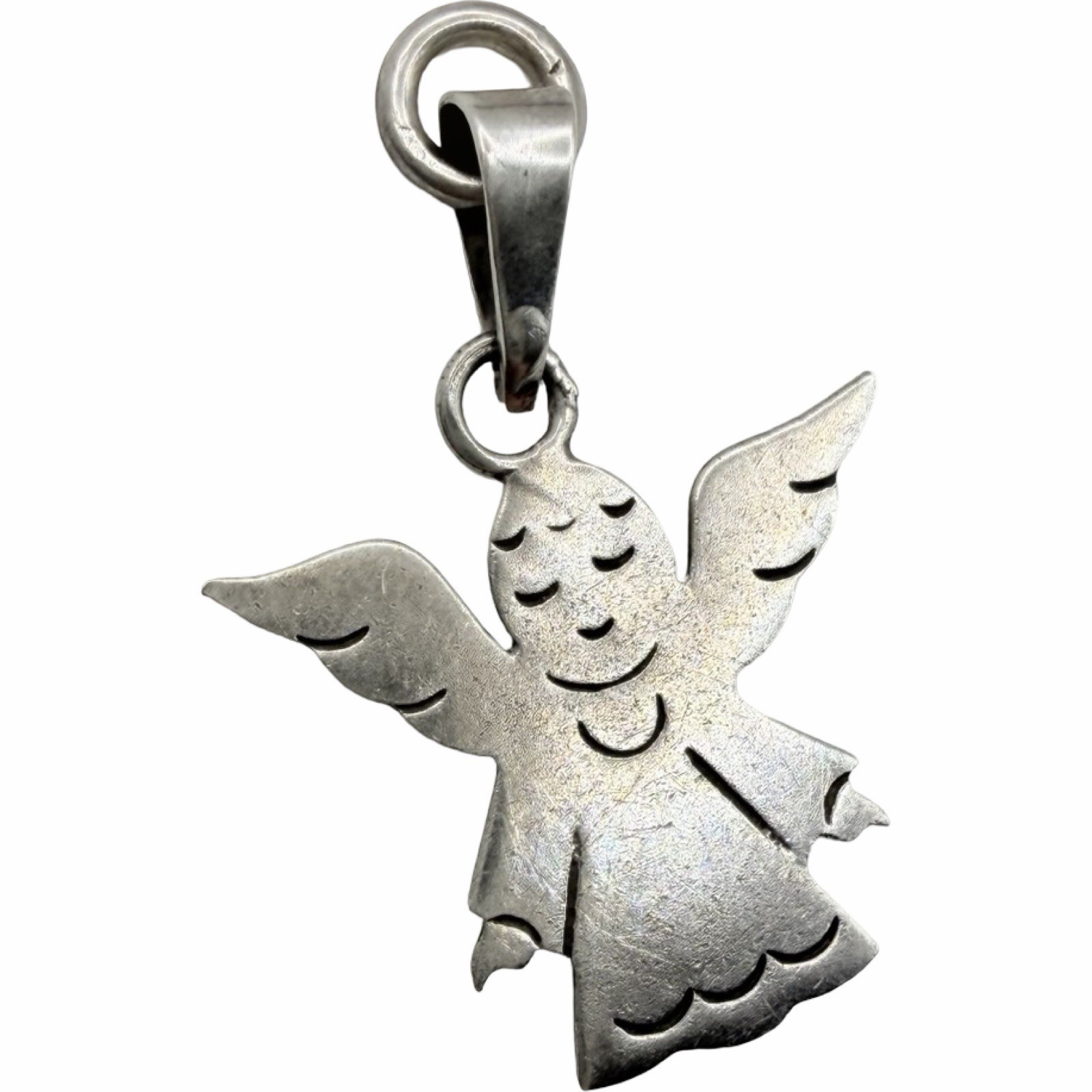 Artisan 925 Sterling Silver Angel Pendant Handcrafted Guardian Angel Charm