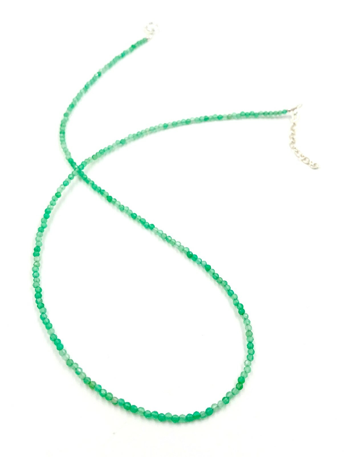 Genuine Emerald Natural Color 925 Silver Necklace Jewelry Women USA SELLER