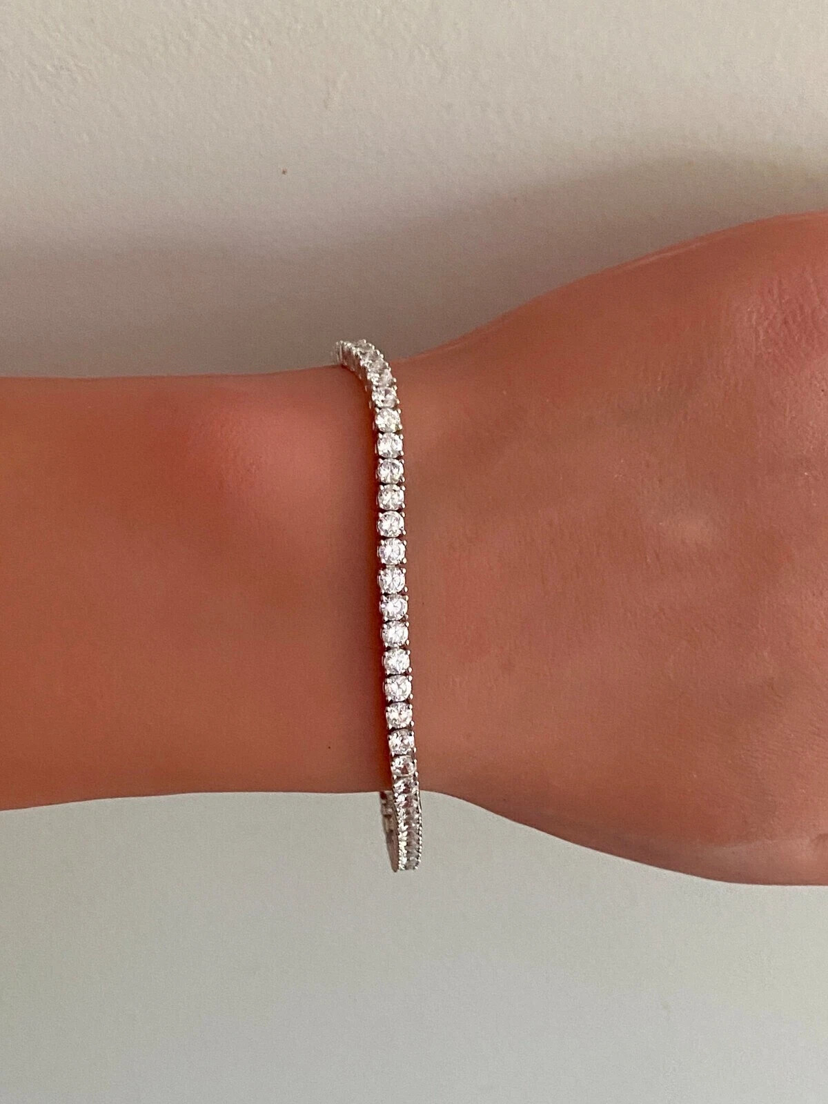 7Ct Round Cut Lab Created Diamond Tennis Bracelet 14K White Gold Plated 7.5″