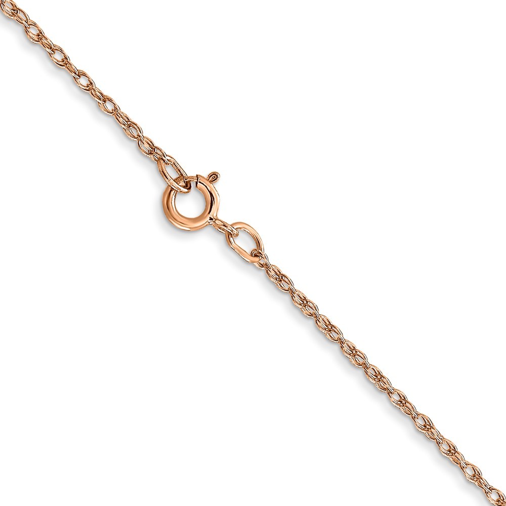 10k Rose Gold .7 mm Carded Cable Rope Chain Necklace 20 In, 0.78g