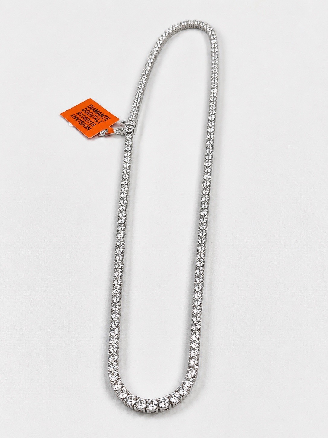 REAL 925 Sterling Silver Moissanite Tennis Chain VVS D Color~18”~3mm~11CTW~NEW