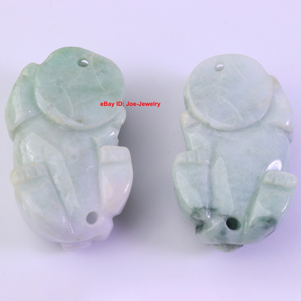 Natural Grade A Green Jadeite Pendant A Couple Of Pixiu (Male and Female) #02