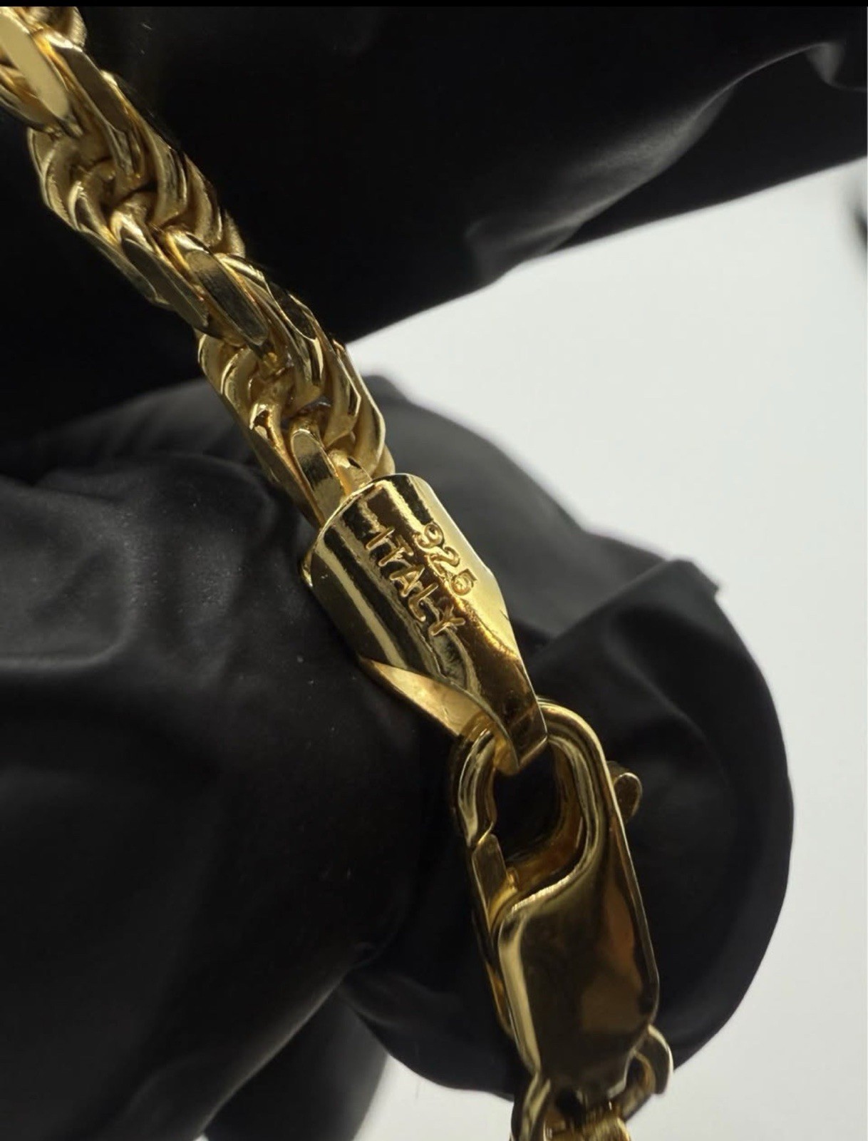 4mm Gold Over Sterling Silver Italy 925 24” Rope With Vvsd Vermeil Gorilla 925