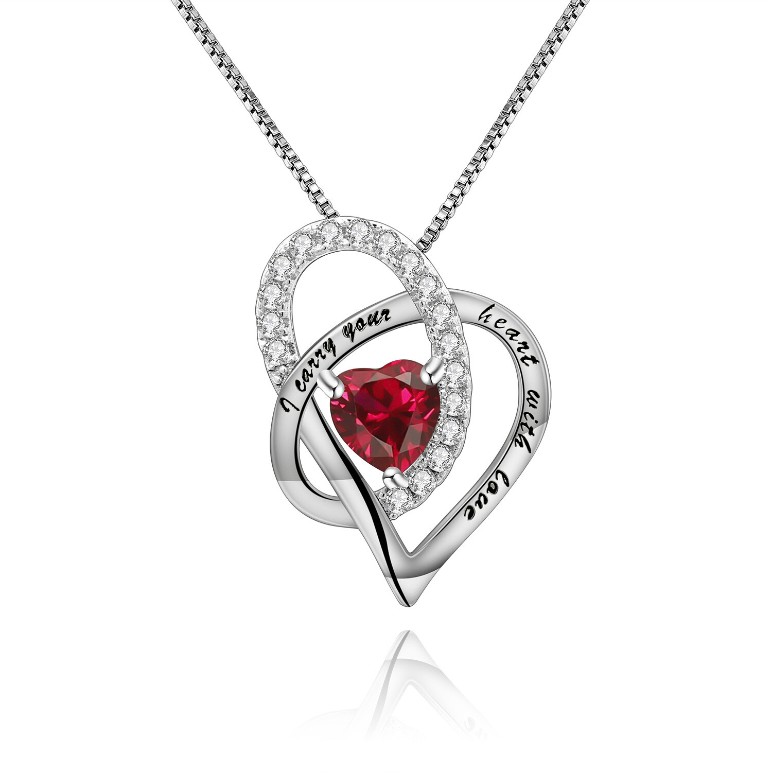 Birthstone Necklace for Mom Women Sterling Sliver 925 Mothers June May December
