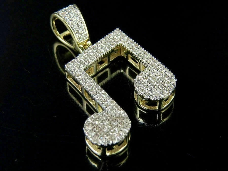 2Ct Round Cut VVS1/D Musical Beam Unisex Pendant Free Chain 14K Yellow Gold Over