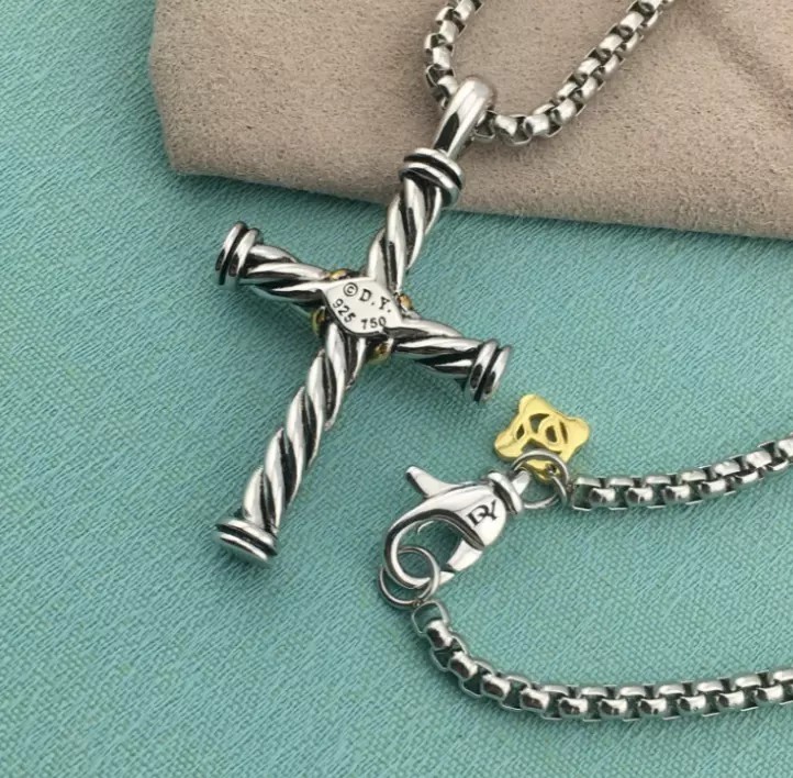 David Yurman Cable Chain Cross Pendant Necklace