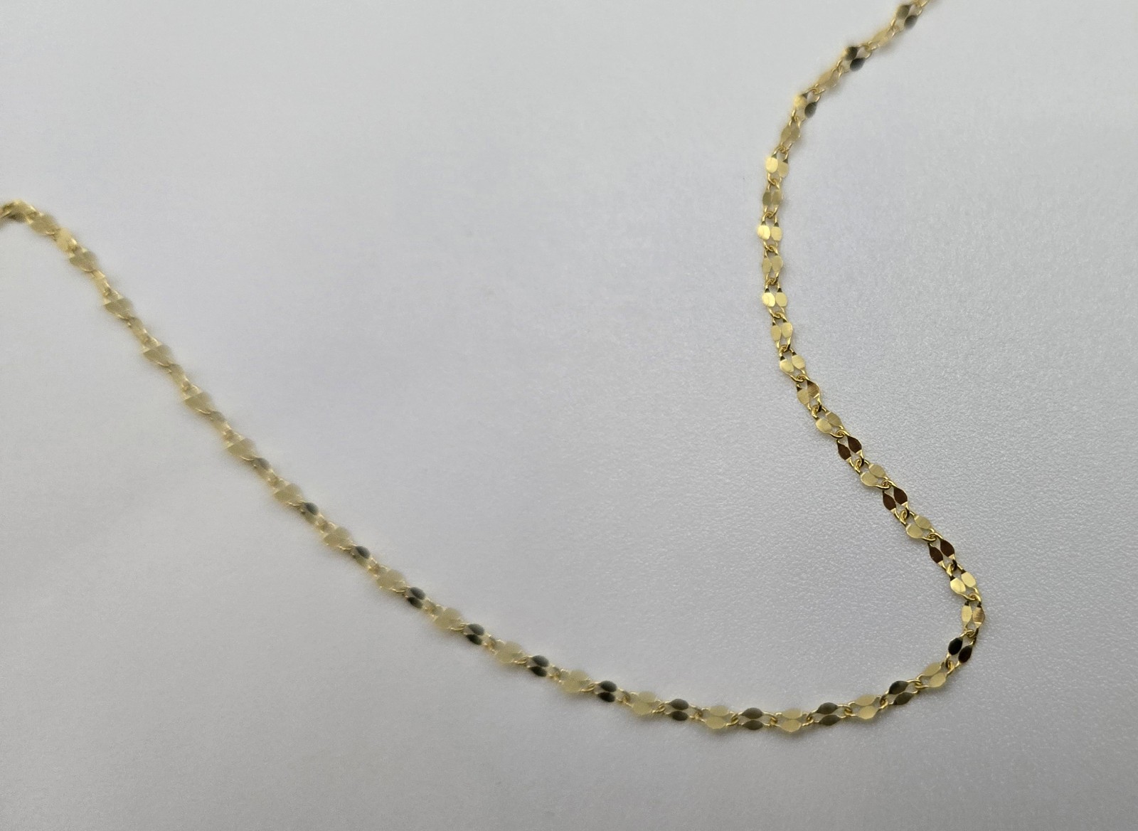 New Solid 10k Yellow Gold Mirror Link 1.5mm 24inch Chain Necklace, Italy