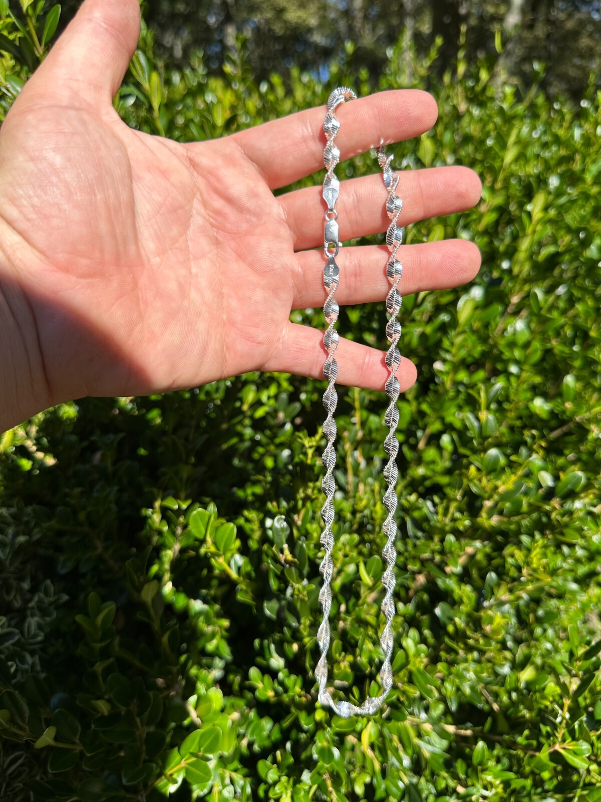 Real 925 Sterling Silver 6mm Loose Singapore Rope Chain Necklace Herringbone