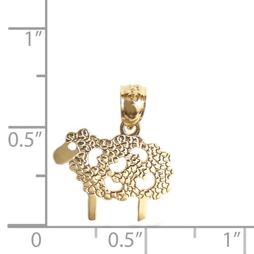 New 14k Yellow Gold Sheep Pendant