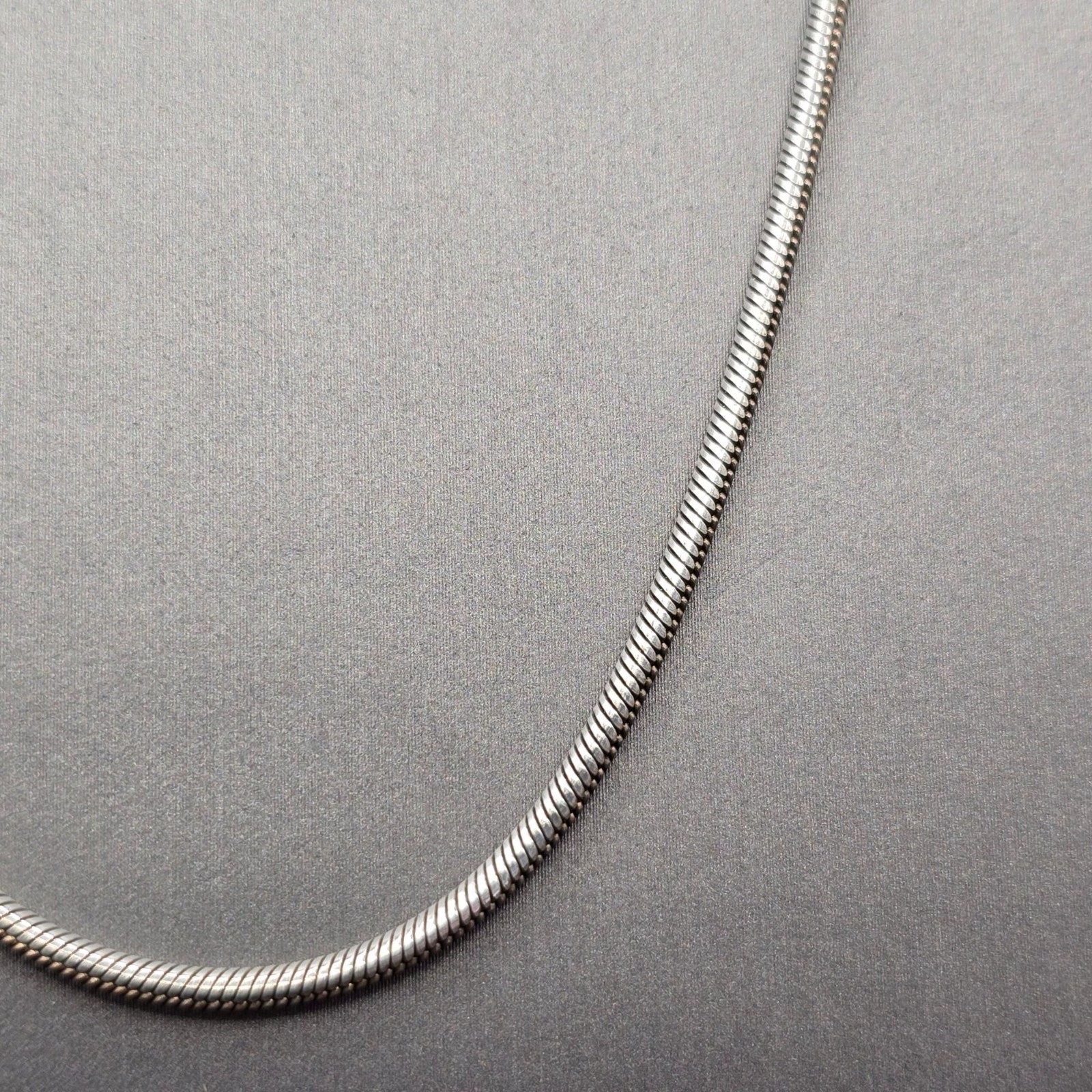 Sterling Silver Snake Chain Necklace 18″ 925 Italy AGI 2mm 11.7g Layering Unisex
