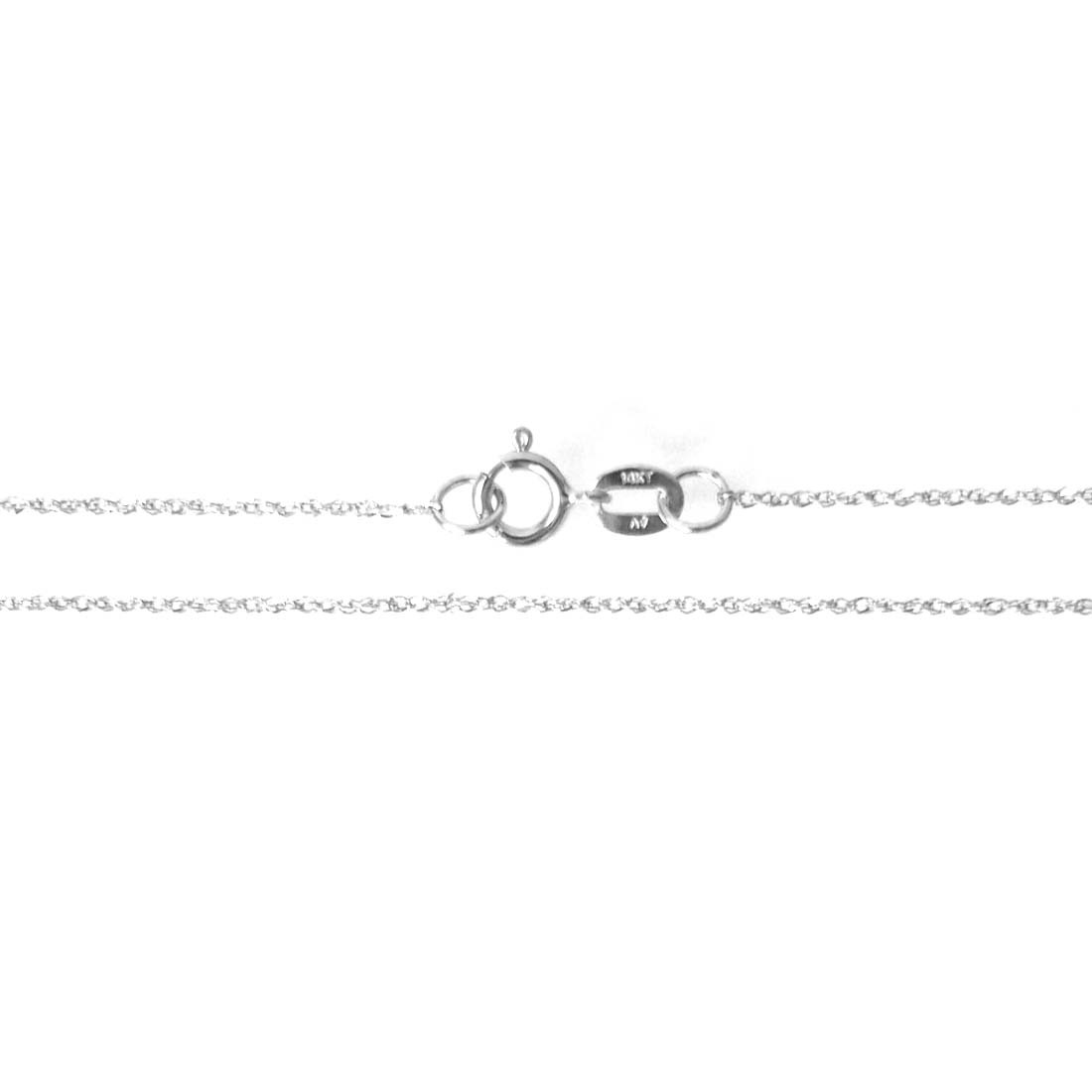 14K Solid White Gold Baby Ropa Chain 0.6 Grams W: 0.5 mm L: 16 inches(40 CM)-60