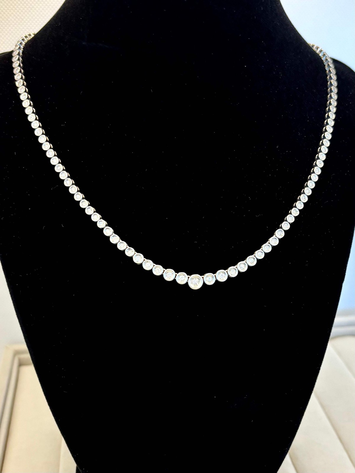 950 Platinum Natural Diamond Tennis Chain