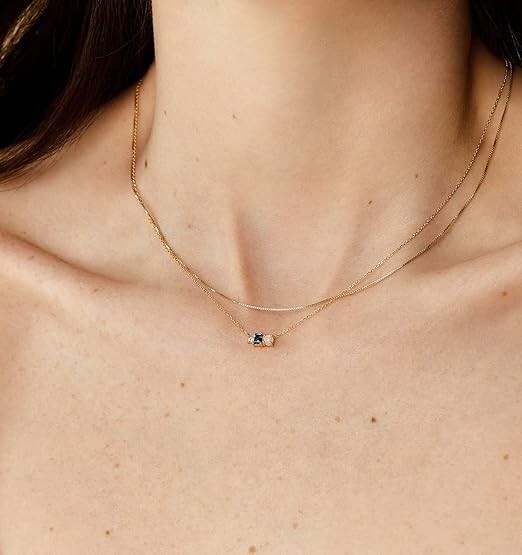 Minimalist Thin Gold Chain 18K Gold Thin Box Chain Necklace Short Small Choker