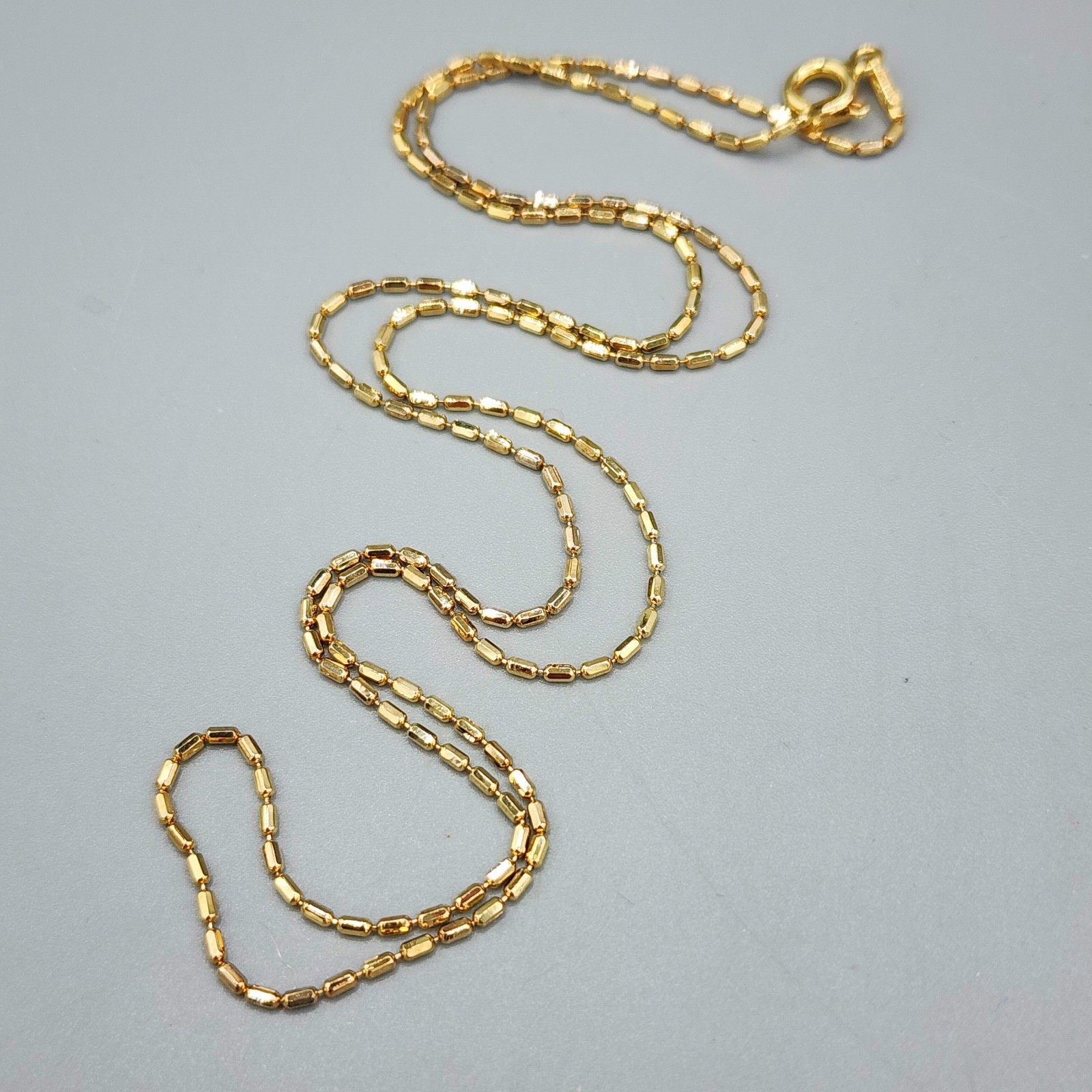 Itaor Sterling Silver 925 Italy Yellow Gold Vermeil Bar Chain Necklace 2.4 Grams