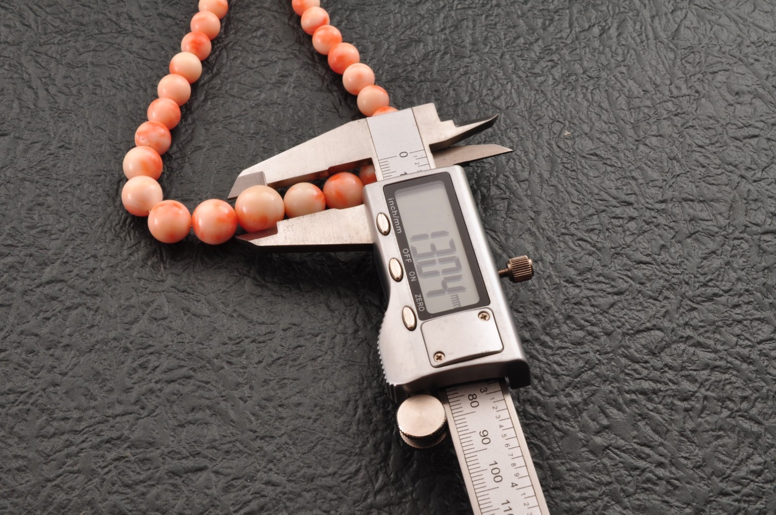 Angel skin coral Necklace and rose earrings set (17.3in 255ct) and Certificate.