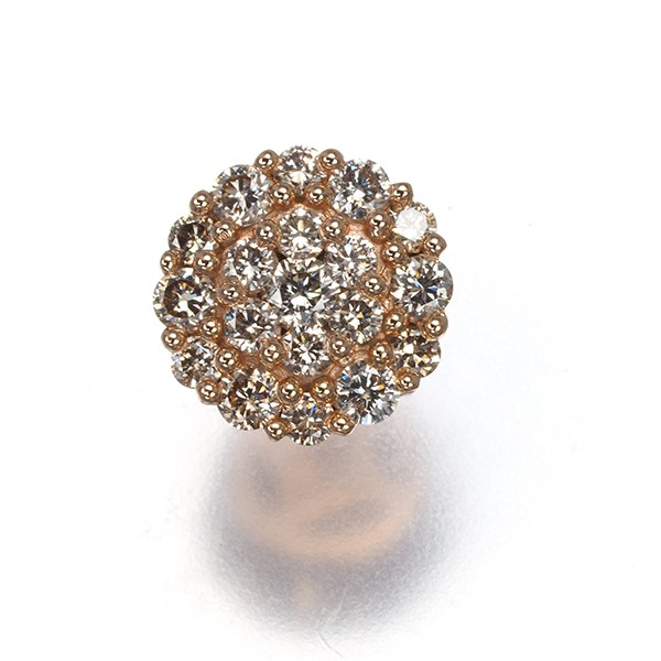 Auth GSTV Pendant Brown Diamond 0.30ct Paved 18K 750 Rose Gold