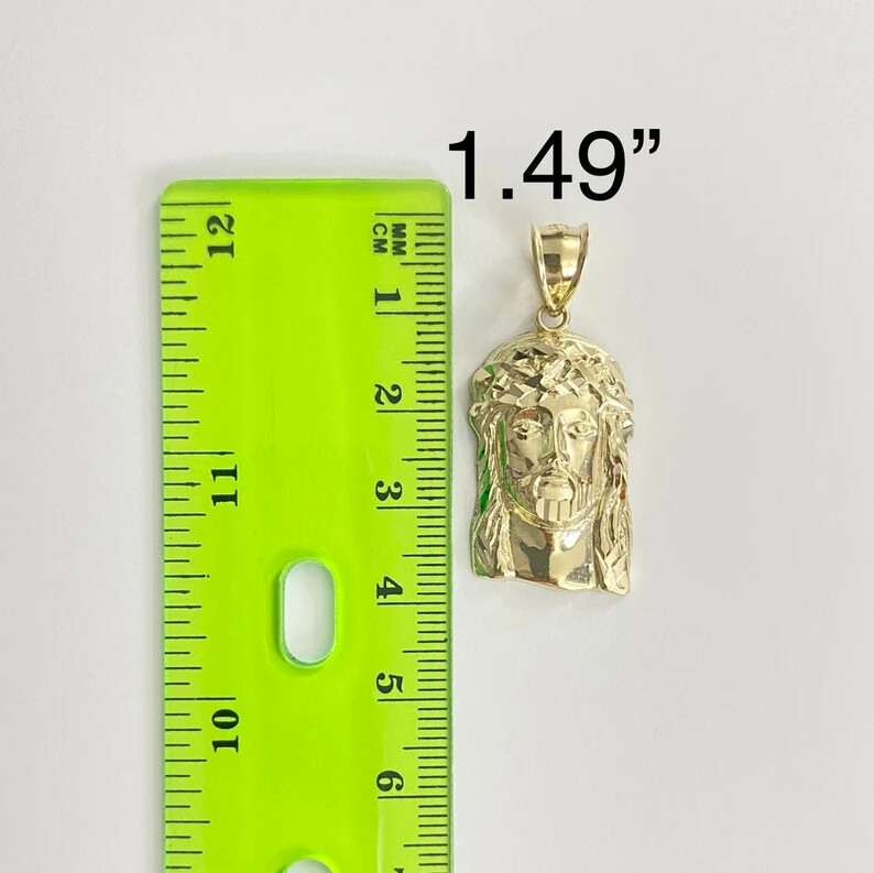 10K Solid Gold Jesus Face Pendant, 10k Real Gold Jesus Christ Pendant – GP102