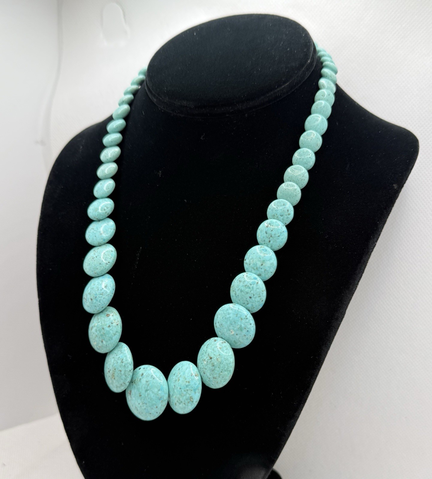 Jay King Dtr Mine Finds Turquoise Bead Sterling Silver Necklace Graduate Disk