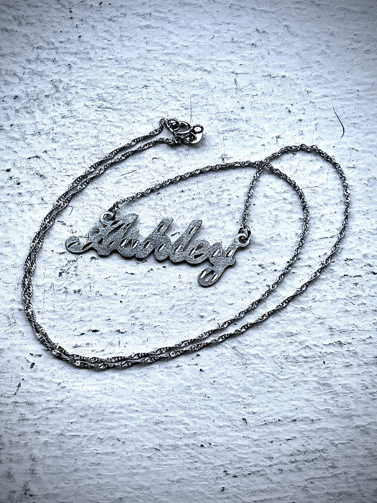 14K Authentic Personalized Custom Name Necklace with Star Dust (Dia-Cut) finish.