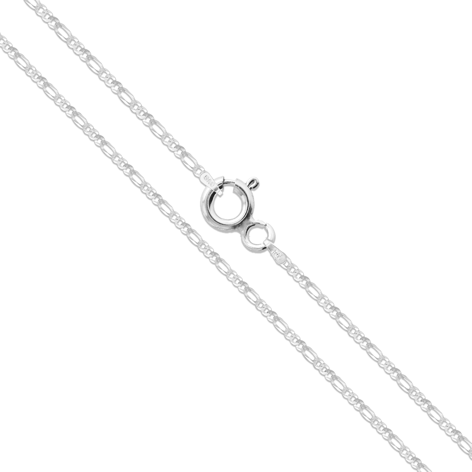 20″ Sterling Silver Necklace Shiny Italian Figaro Chain Pure 925 Italy Wholesale