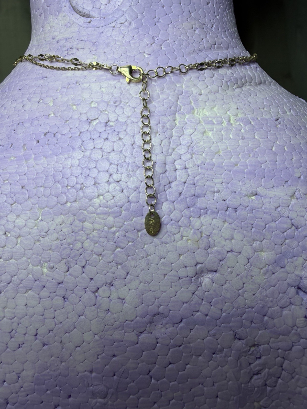 Elegant authentic Argento Vivo layered necklace crafted in 18KT gold over #06