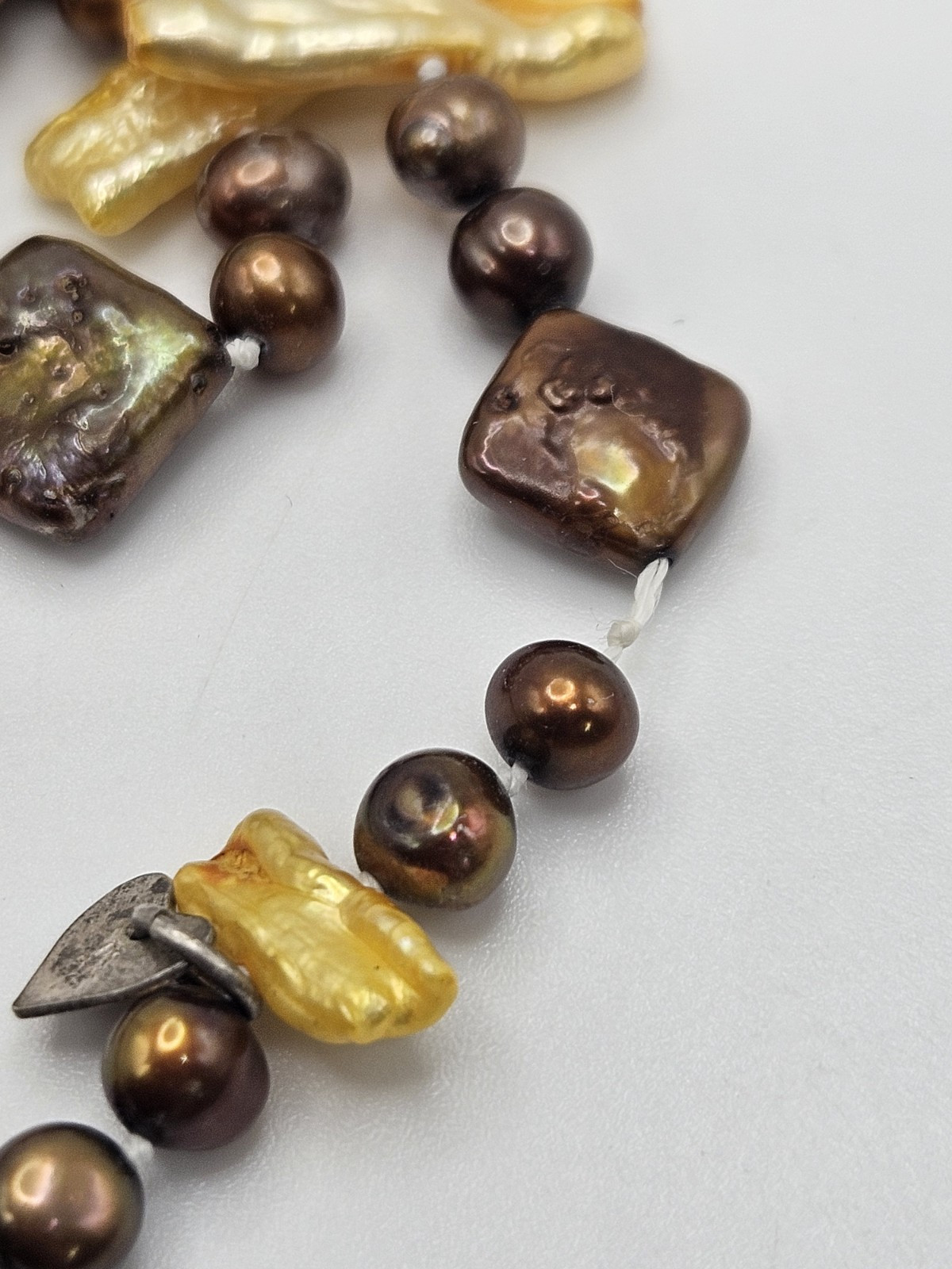 DTR Jay King Yellow & Brown Pearl Tassel Beaded Necklace