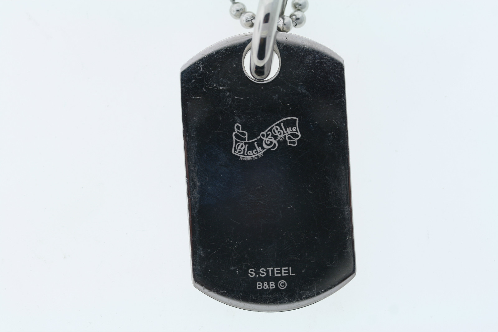 Black & Blue Jewelry Co. Men’s Stainless .11ctw Genuine Diamond Dog Tag Necklace