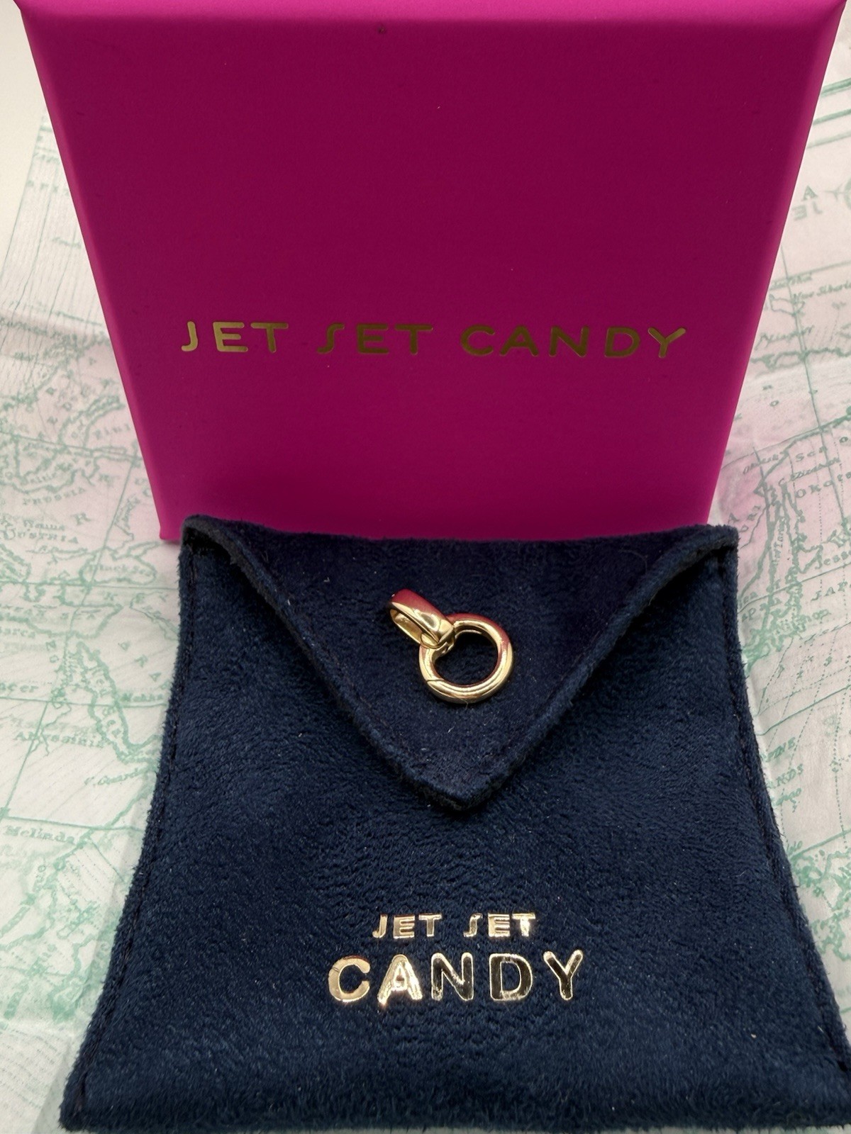 Jet Set Candy Round Infinity Link 14k Solid Gold Pendant Charm Holder Connector