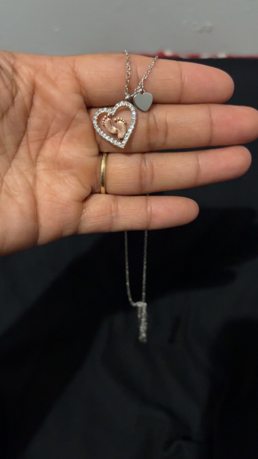New in Box Footnotes Sterling Silver Super Mom Heart Pendant Necklace 2 Tone