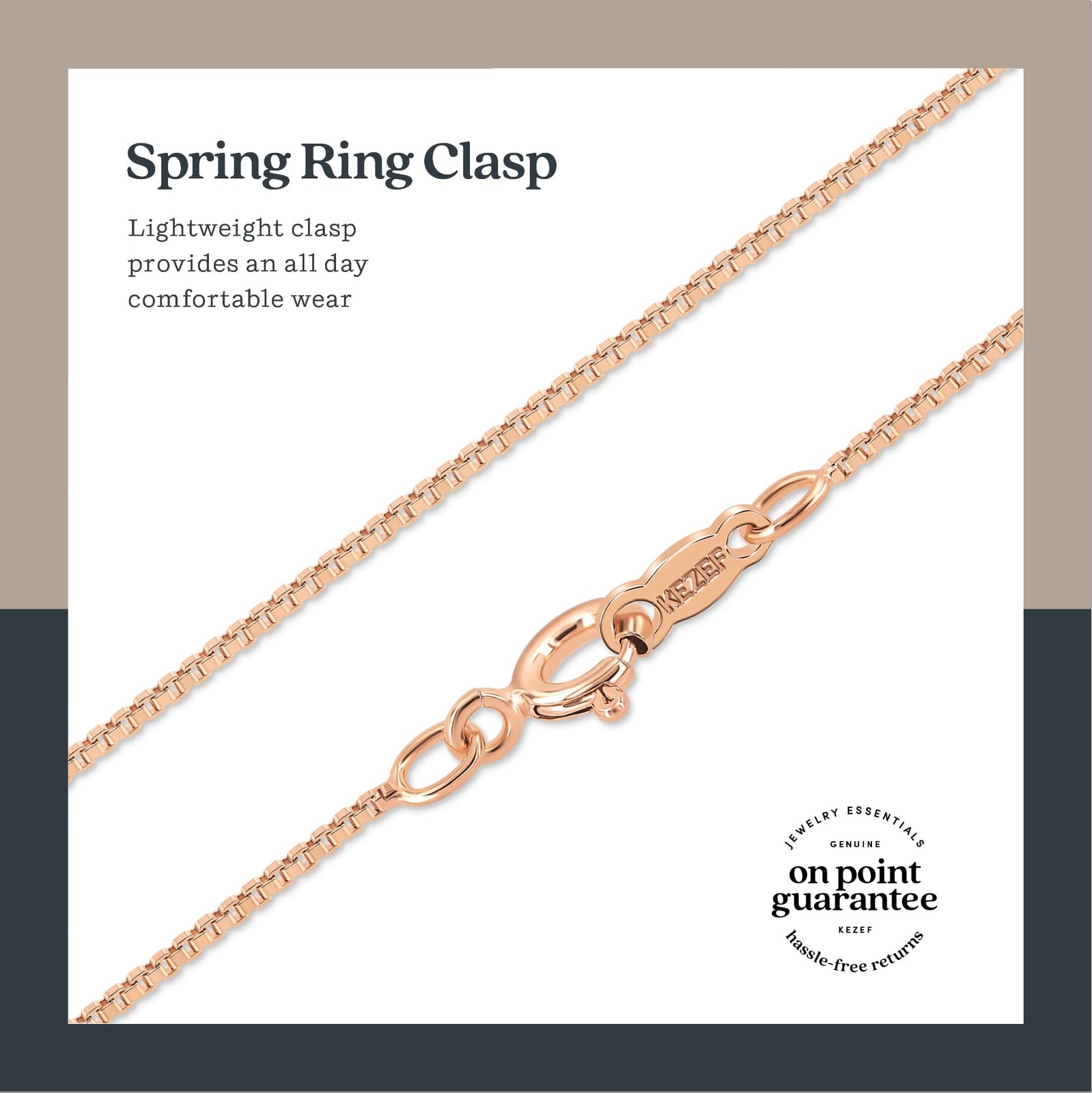 18K Rose Gold Plated 925 Sterling Silver 1mm Box Chain Necklace for Women, Th…