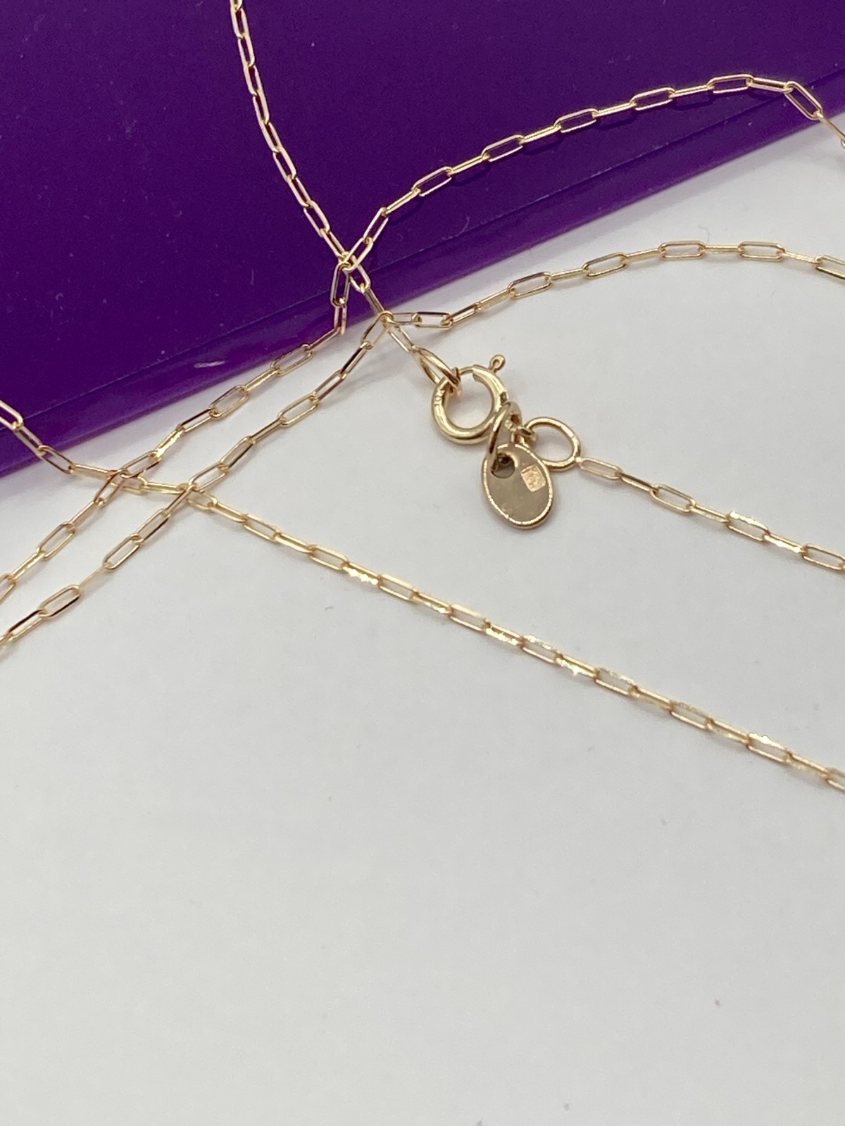solid 10k gold paperclip chain necklace