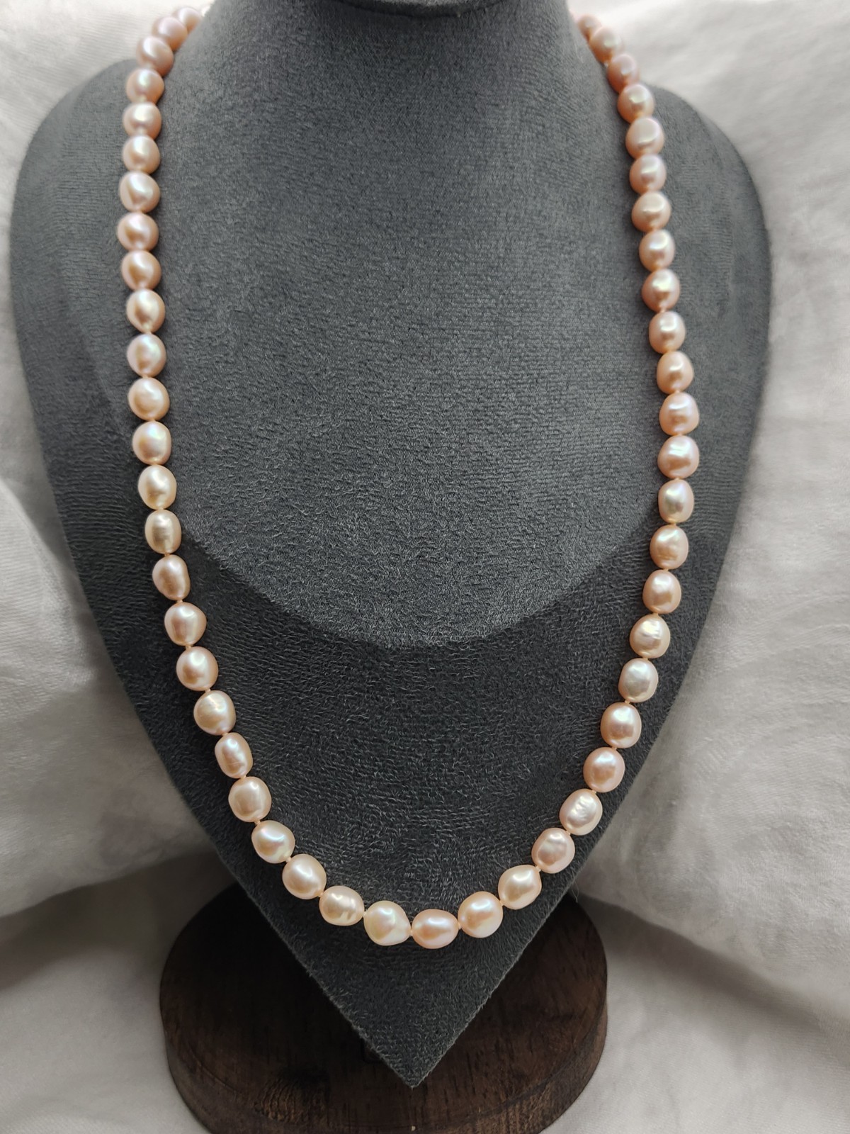 Honora Pink Baroque Pearl Beaded 22″ Strand Necklace Silver Lobster Clasp