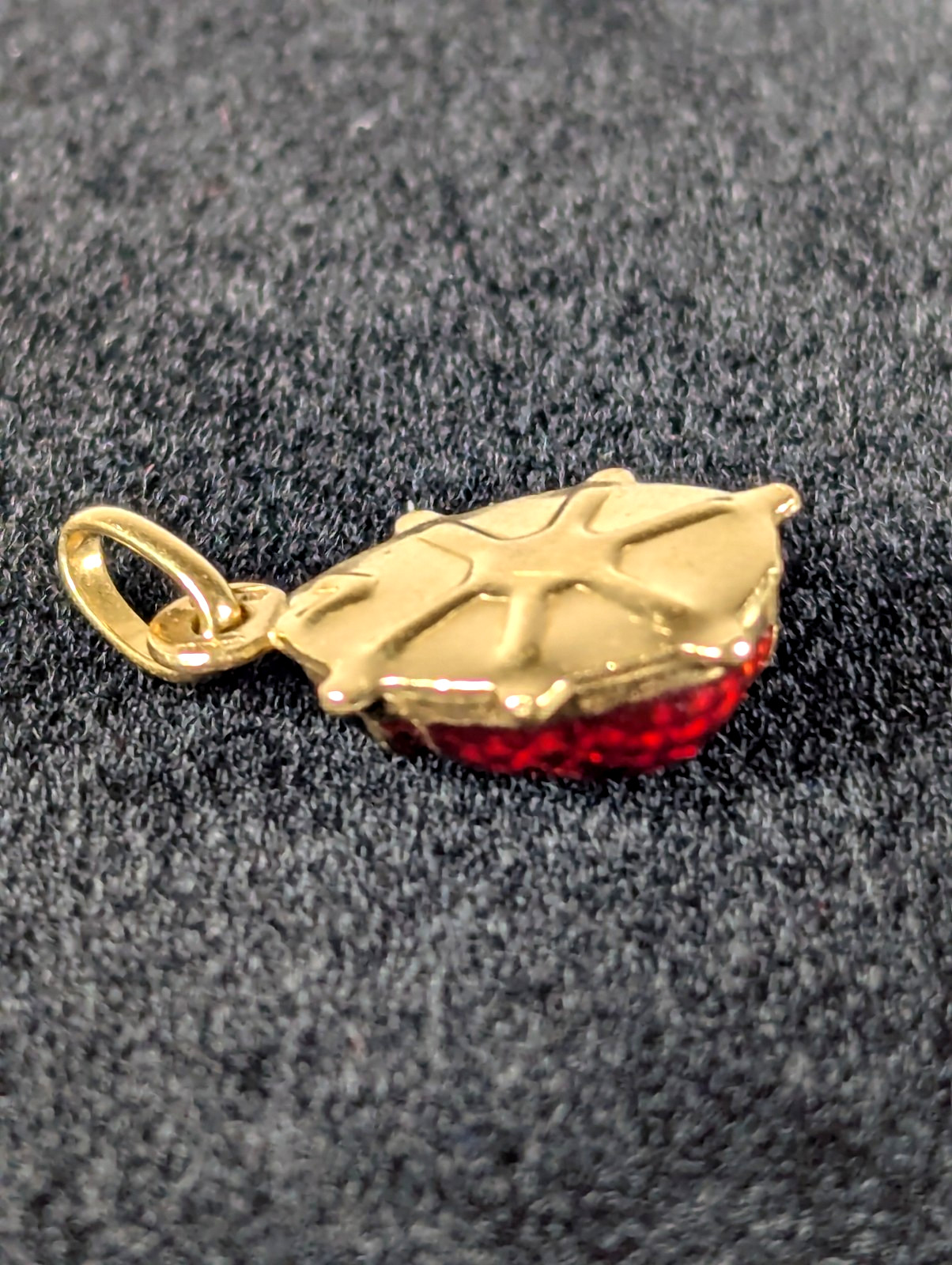 Vintage 18K SOLID Yellow Gold Lady Bug Pendant Charm Jewelry Gift FREE Shipping