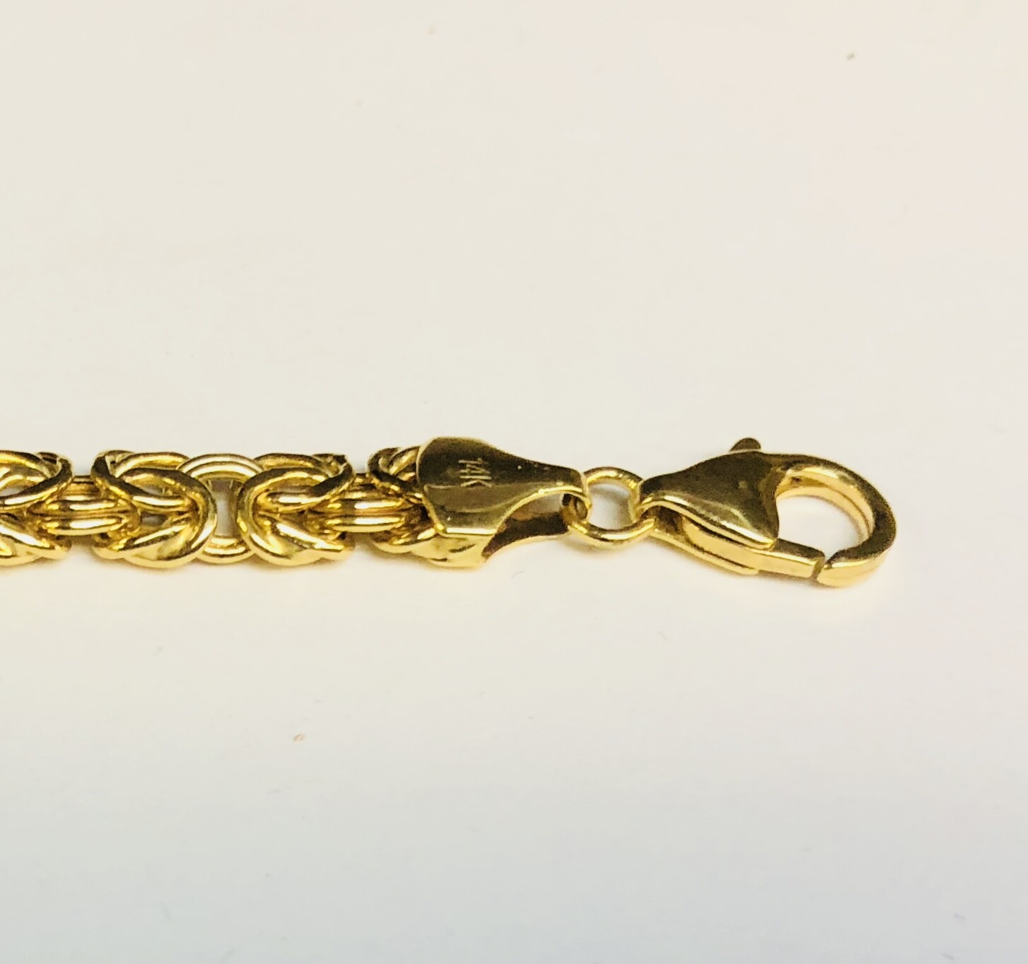 14k Yellow Gold Super Byzantine Link Fashion Chain Necklace 18″ 6mm 10.5 grams