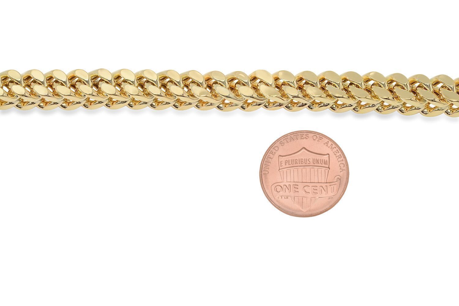 Brand New 10k Yellow Gold Franco Chain Necklace 1.5mm-6mm Sz 16″-40″ Hollow