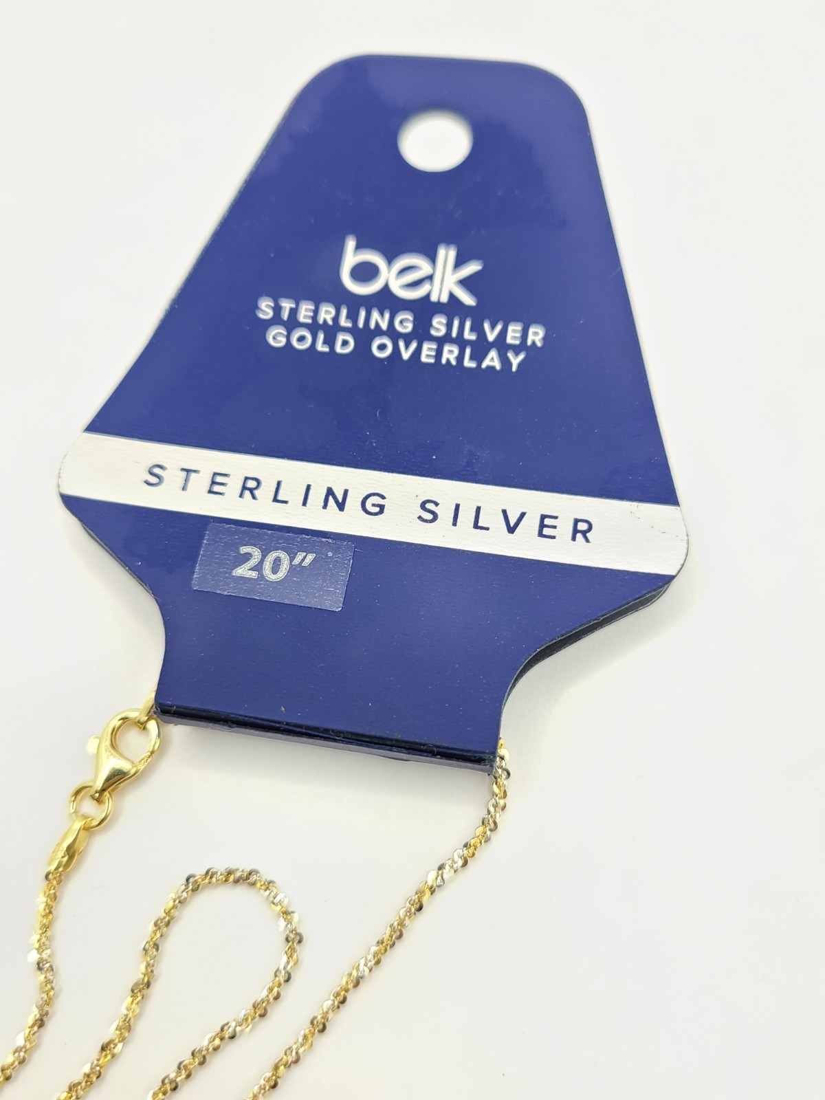 Belk Sterling Silver 20″ Sparkle Chain Necklace in 24K Gold Plated Metal