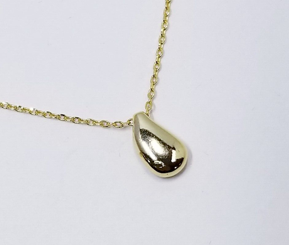 Gold Tone Sterling Silver Nugget Necklace – 2.6g