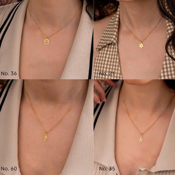Minimalist Gold Charm Necklace – 119 Dainty Pendant Options, Custom made