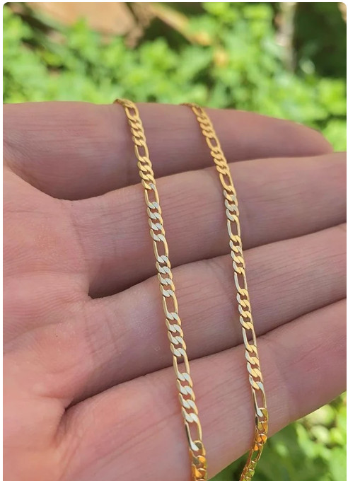 14K Gold Filled Figaro Chain Necklace 20″ and 24″ Womens Mens