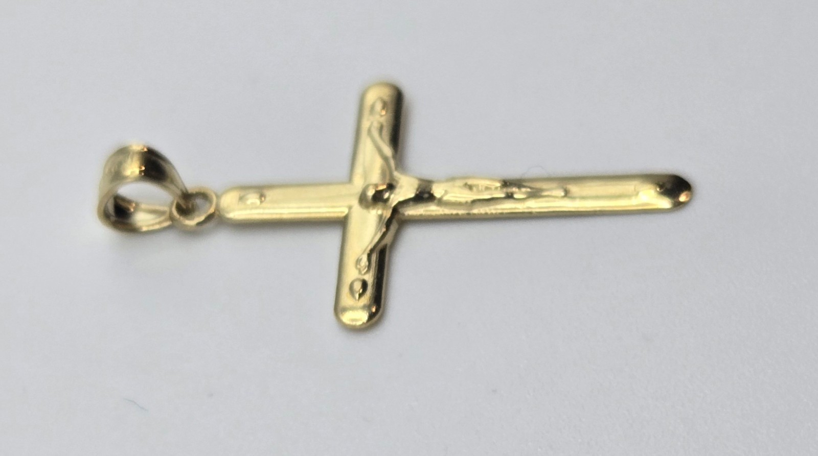 NEW Solid 10K Yellow Gold 1.25in Cross Pendant, 3.5mm Bail, ITALY