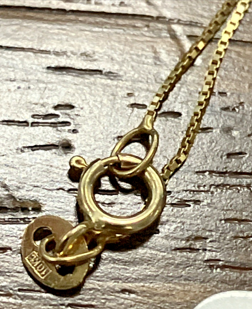 10kt Real Solid Gold Thin Box Chain Necklace 1gram 20” GND Brand New with Tag