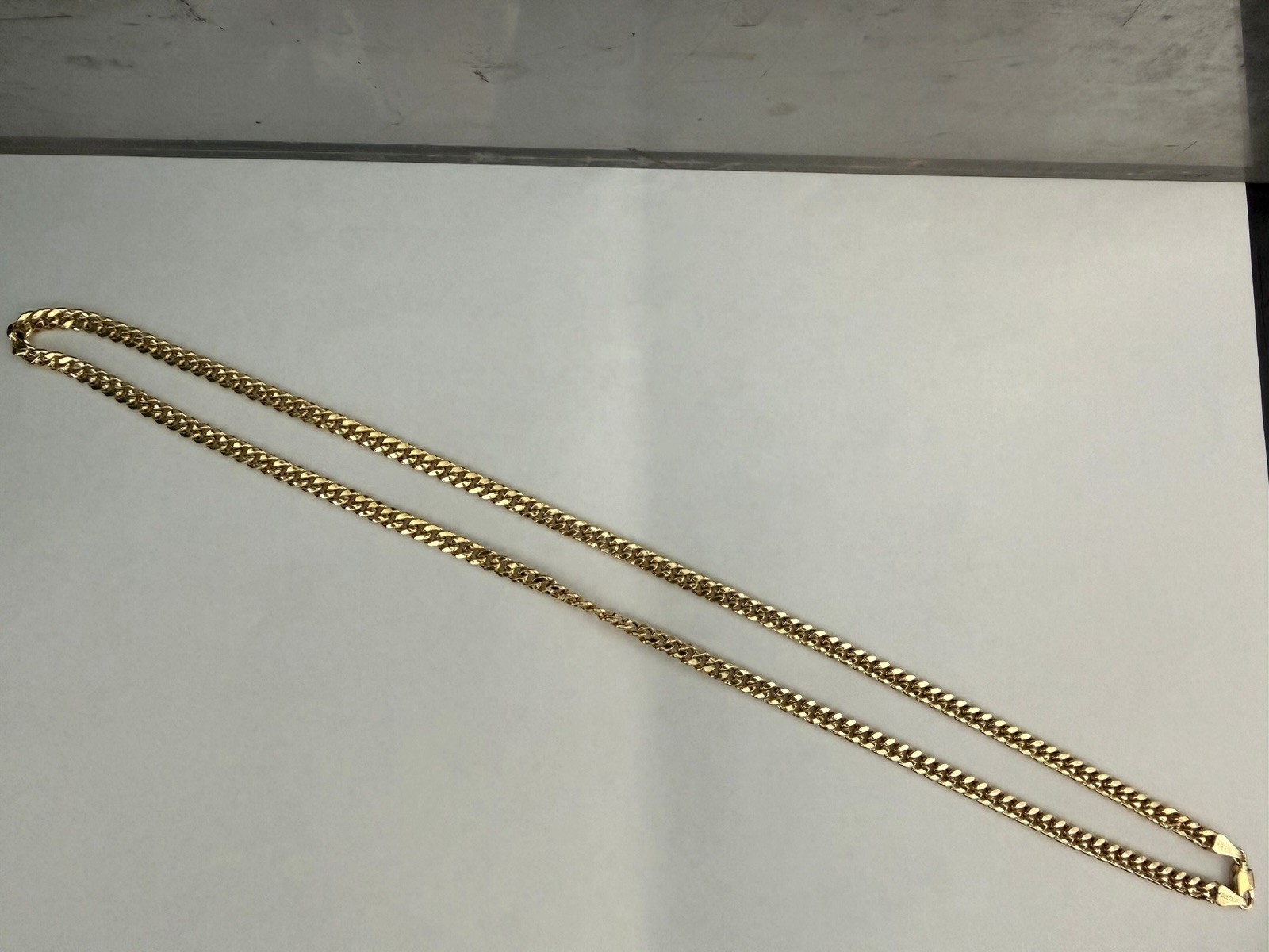 10K Solid Yellow Gold Cuban Link Chain Necklace 22”…Excellent