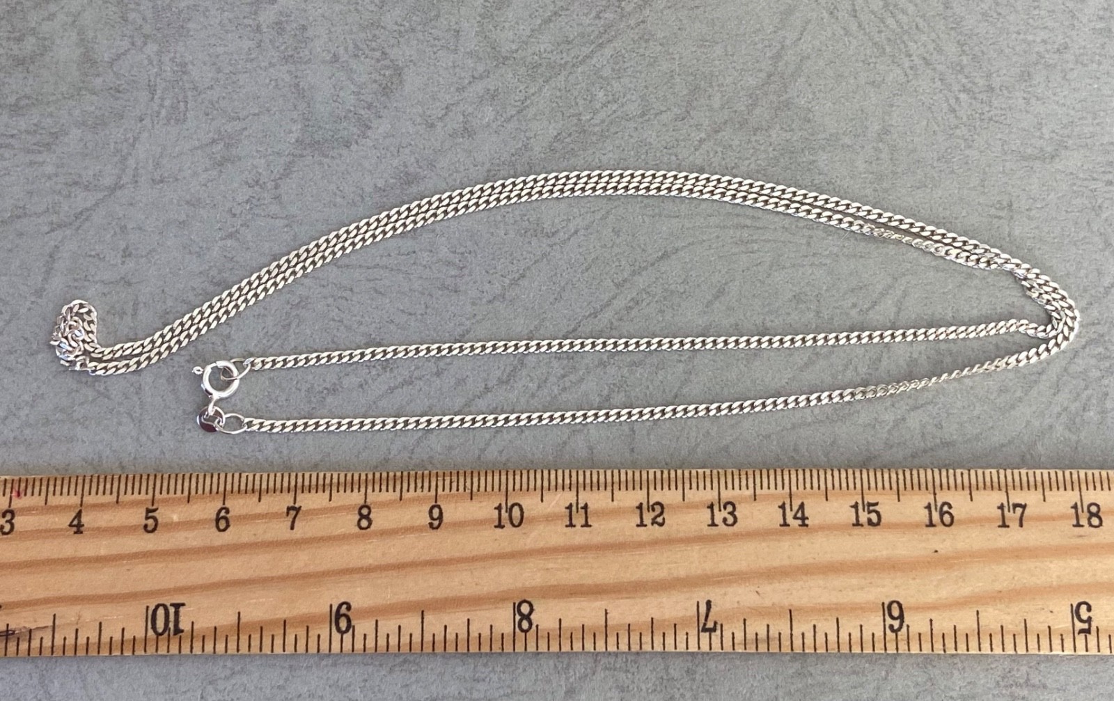 Sterling 925 Silver Flat Curb Link Chain Long 61cm 24inch Length, 2mm Width