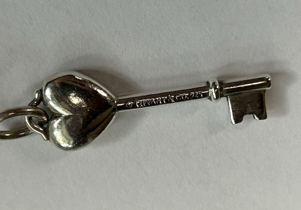 Tiffany & Co Sterling Silver Turquoise Key Pendant W/ Pouch