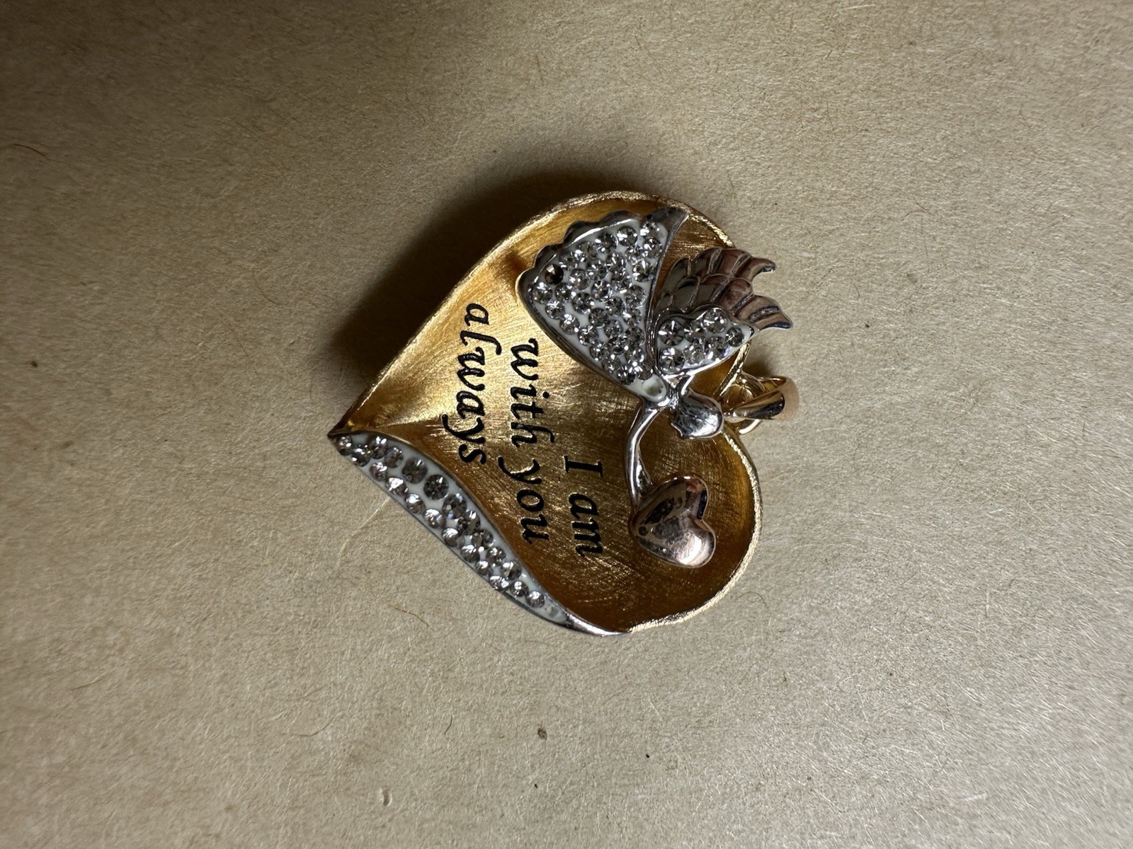 Sterling Silver Gold Tone Angel Heart Pendant